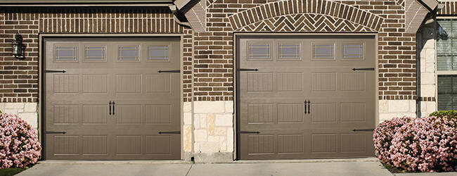 Steel Garage Door v5 Taupe with Hardware and windows